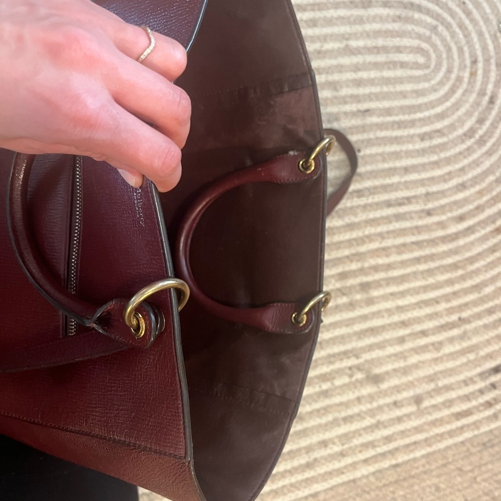 Mulberry Large Maple Tote in Burgundy Goatskin Leather. w Purple Pouch. Rare. - Picture 11 of 13